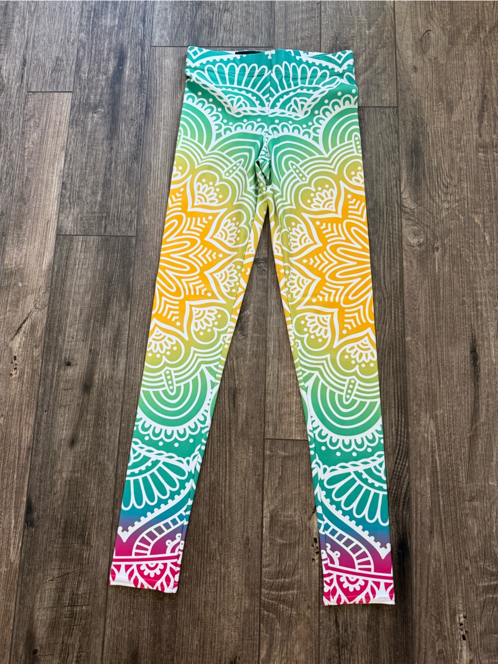 Women’s Colorful Mandala Gradient Leggings - Bright Multi